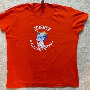 Scientist Nerd t-shirt. Science: it’s like magic but real. Ladies size 2XL